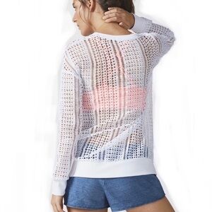 FABLETICS SOPHIE TUNIC White Sheer Crochet Lace